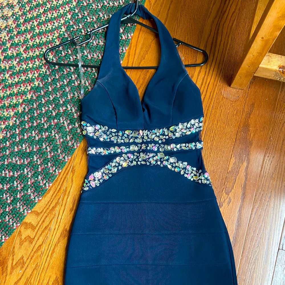 Blue Homecoming Dress, Size: 4, Halter Dress